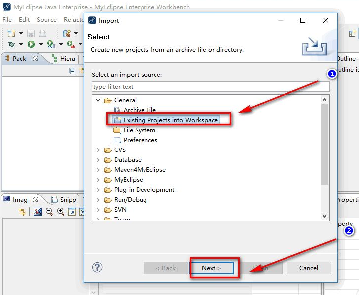 MyEclipse怎么导入项目