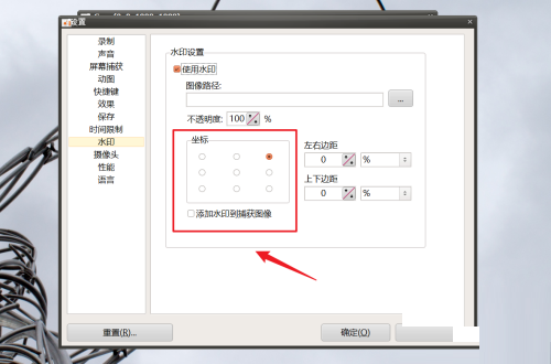 oCam(屏幕录像软件)怎么设置水印位置