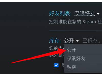 Steam怎么解除库存私密状态