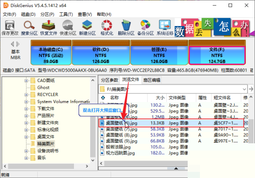 diskgenius怎么预览文件