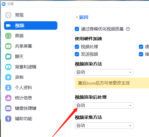 Zoom如何自动进行视频渲染后处理