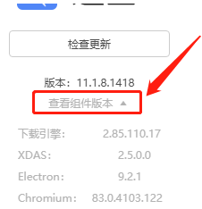 迅雷如何查看组件版本