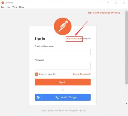 postman怎么创建账号