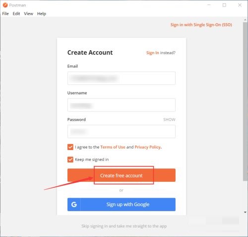 postman怎么创建账号