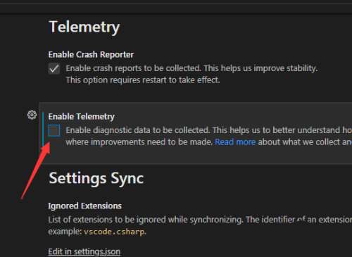 Vscode怎么关闭遥测