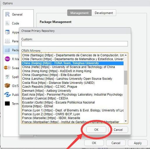 RStudio怎么设置R语言package包CRAN更新安装源