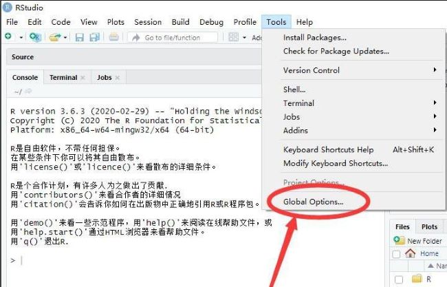 RStudio怎么设置R语言package包CRAN更新安装源