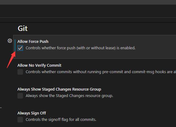 VSCode怎么设置允许强制推送