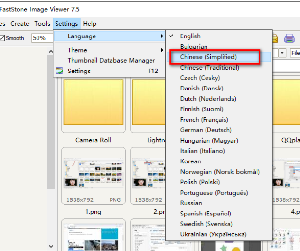 faststone image viewer怎么设置中文