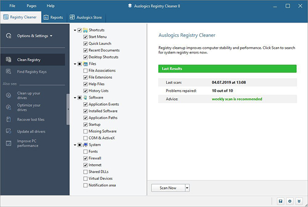 Auslogics Registry Cleaner Pro